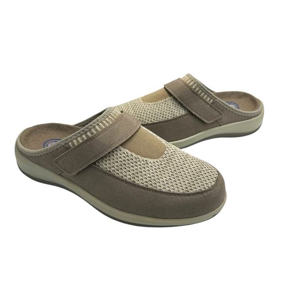 Orthofeet NWOB Women's WIDE 732 Louise Taupe Casual Slip On Mules Sneakers - Picture 1 of 11